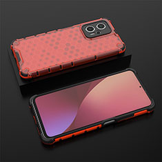 Silikon Schutzhülle Rahmen Tasche Hülle Durchsichtig Transparent 360 Grad Ganzkörper AM1 für Xiaomi Redmi Note 11T Pro+ Plus 5G Rot