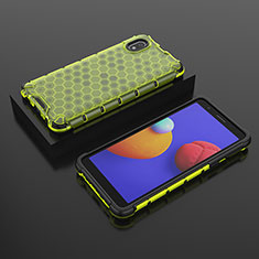Silikon Schutzhülle Rahmen Tasche Hülle Durchsichtig Transparent 360 Grad Ganzkörper AM2 für Samsung Galaxy A01 Core Grün