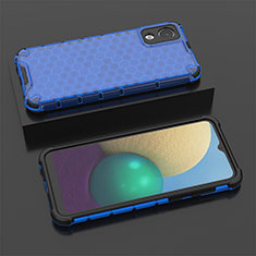 Silikon Schutzhülle Rahmen Tasche Hülle Durchsichtig Transparent 360 Grad Ganzkörper AM2 für Samsung Galaxy A03 Core Blau