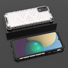 Silikon Schutzhülle Rahmen Tasche Hülle Durchsichtig Transparent 360 Grad Ganzkörper AM2 für Samsung Galaxy A03 Core Weiß