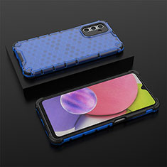 Silikon Schutzhülle Rahmen Tasche Hülle Durchsichtig Transparent 360 Grad Ganzkörper AM2 für Samsung Galaxy A04s Blau