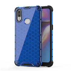 Silikon Schutzhülle Rahmen Tasche Hülle Durchsichtig Transparent 360 Grad Ganzkörper AM2 für Samsung Galaxy A10s Blau