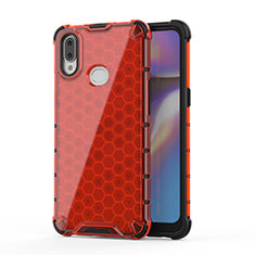 Silikon Schutzhülle Rahmen Tasche Hülle Durchsichtig Transparent 360 Grad Ganzkörper AM2 für Samsung Galaxy A10s Rot