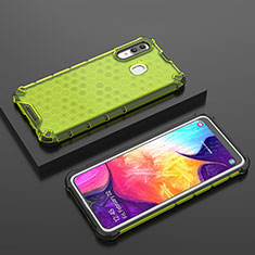 Silikon Schutzhülle Rahmen Tasche Hülle Durchsichtig Transparent 360 Grad Ganzkörper AM2 für Samsung Galaxy A20 Grün