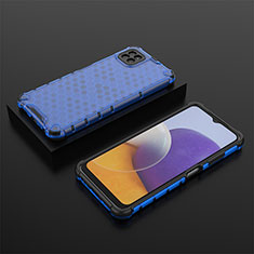 Silikon Schutzhülle Rahmen Tasche Hülle Durchsichtig Transparent 360 Grad Ganzkörper AM2 für Samsung Galaxy A22s 5G Blau
