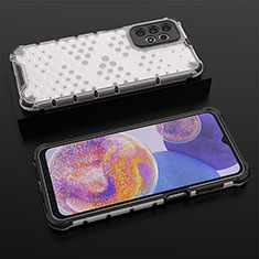 Silikon Schutzhülle Rahmen Tasche Hülle Durchsichtig Transparent 360 Grad Ganzkörper AM2 für Samsung Galaxy A23 5G Weiß