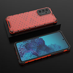 Silikon Schutzhülle Rahmen Tasche Hülle Durchsichtig Transparent 360 Grad Ganzkörper AM2 für Samsung Galaxy A73 5G Rot