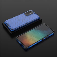 Silikon Schutzhülle Rahmen Tasche Hülle Durchsichtig Transparent 360 Grad Ganzkörper AM2 für Samsung Galaxy A82 5G Blau