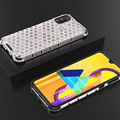 Silikon Schutzhülle Rahmen Tasche Hülle Durchsichtig Transparent 360 Grad Ganzkörper AM2 für Samsung Galaxy M21 Weiß