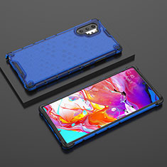 Silikon Schutzhülle Rahmen Tasche Hülle Durchsichtig Transparent 360 Grad Ganzkörper AM2 für Samsung Galaxy Note 10 Plus 5G Blau