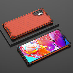 Silikon Schutzhülle Rahmen Tasche Hülle Durchsichtig Transparent 360 Grad Ganzkörper AM2 für Samsung Galaxy Note 10 Plus 5G Rot