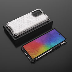 Silikon Schutzhülle Rahmen Tasche Hülle Durchsichtig Transparent 360 Grad Ganzkörper AM2 für Samsung Galaxy S10 Lite Weiß
