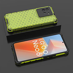 Silikon Schutzhülle Rahmen Tasche Hülle Durchsichtig Transparent 360 Grad Ganzkörper AM2 für Vivo iQOO Neo6 5G Grün