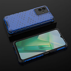 Silikon Schutzhülle Rahmen Tasche Hülle Durchsichtig Transparent 360 Grad Ganzkörper AM2 für Vivo iQOO Z6x Blau