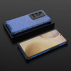 Silikon Schutzhülle Rahmen Tasche Hülle Durchsichtig Transparent 360 Grad Ganzkörper AM2 für Vivo X70 Pro+ Plus 5G Blau