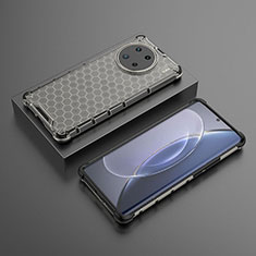 Silikon Schutzhülle Rahmen Tasche Hülle Durchsichtig Transparent 360 Grad Ganzkörper AM2 für Vivo X90 Pro 5G Schwarz