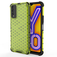 Silikon Schutzhülle Rahmen Tasche Hülle Durchsichtig Transparent 360 Grad Ganzkörper AM2 für Vivo Y12s Grün