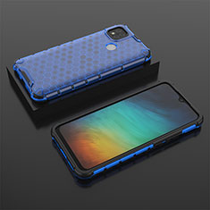 Silikon Schutzhülle Rahmen Tasche Hülle Durchsichtig Transparent 360 Grad Ganzkörper AM2 für Xiaomi POCO C3 Blau