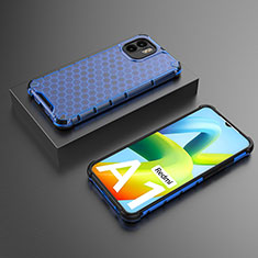 Silikon Schutzhülle Rahmen Tasche Hülle Durchsichtig Transparent 360 Grad Ganzkörper AM2 für Xiaomi Poco C50 Blau