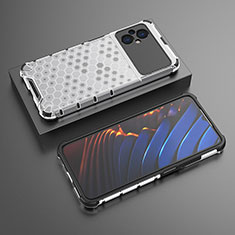 Silikon Schutzhülle Rahmen Tasche Hülle Durchsichtig Transparent 360 Grad Ganzkörper AM2 für Xiaomi Poco M5 4G Weiß