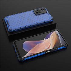 Silikon Schutzhülle Rahmen Tasche Hülle Durchsichtig Transparent 360 Grad Ganzkörper AM2 für Xiaomi Poco X4 NFC Blau