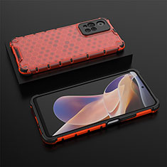 Silikon Schutzhülle Rahmen Tasche Hülle Durchsichtig Transparent 360 Grad Ganzkörper AM2 für Xiaomi Poco X4 NFC Rot