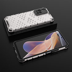 Silikon Schutzhülle Rahmen Tasche Hülle Durchsichtig Transparent 360 Grad Ganzkörper AM2 für Xiaomi Poco X4 NFC Weiß