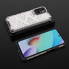 Silikon Schutzhülle Rahmen Tasche Hülle Durchsichtig Transparent 360 Grad Ganzkörper AM2 für Xiaomi Redmi 10 4G Weiß