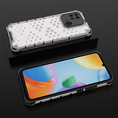 Silikon Schutzhülle Rahmen Tasche Hülle Durchsichtig Transparent 360 Grad Ganzkörper AM2 für Xiaomi Redmi 10 Power Weiß