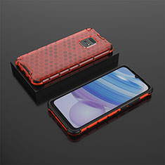 Silikon Schutzhülle Rahmen Tasche Hülle Durchsichtig Transparent 360 Grad Ganzkörper AM2 für Xiaomi Redmi 10X Pro 5G Rot
