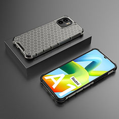 Silikon Schutzhülle Rahmen Tasche Hülle Durchsichtig Transparent 360 Grad Ganzkörper AM2 für Xiaomi Redmi A2 Schwarz
