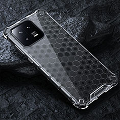 Silikon Schutzhülle Rahmen Tasche Hülle Durchsichtig Transparent 360 Grad Ganzkörper AM3 für Xiaomi Mi 13 5G Weiß