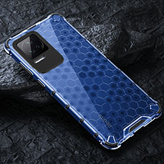 Silikon Schutzhülle Rahmen Tasche Hülle Durchsichtig Transparent 360 Grad Ganzkörper AM3 für Xiaomi Poco F4 5G Blau