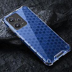Silikon Schutzhülle Rahmen Tasche Hülle Durchsichtig Transparent 360 Grad Ganzkörper AM3 für Xiaomi Poco X5 5G Blau