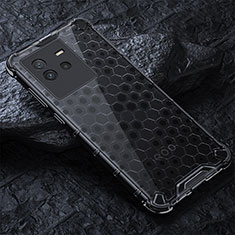Silikon Schutzhülle Rahmen Tasche Hülle Durchsichtig Transparent 360 Grad Ganzkörper AM4 für Vivo iQOO Neo6 5G Schwarz