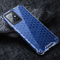 Silikon Schutzhülle Rahmen Tasche Hülle Durchsichtig Transparent 360 Grad Ganzkörper AM4 für Vivo Y30 5G Blau