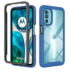 Silikon Schutzhülle Rahmen Tasche Hülle Durchsichtig Transparent 360 Grad Ganzkörper für Motorola Moto Edge (2022) 5G Blau