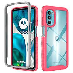 Silikon Schutzhülle Rahmen Tasche Hülle Durchsichtig Transparent 360 Grad Ganzkörper für Motorola Moto Edge (2022) 5G Pink