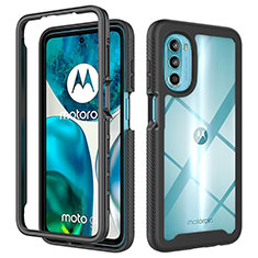 Silikon Schutzhülle Rahmen Tasche Hülle Durchsichtig Transparent 360 Grad Ganzkörper für Motorola Moto Edge (2022) 5G Schwarz