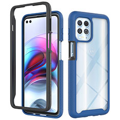 Silikon Schutzhülle Rahmen Tasche Hülle Durchsichtig Transparent 360 Grad Ganzkörper für Motorola Moto Edge S 5G Blau