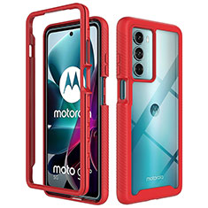 Silikon Schutzhülle Rahmen Tasche Hülle Durchsichtig Transparent 360 Grad Ganzkörper für Motorola Moto Edge S30 5G Rot