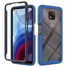 Silikon Schutzhülle Rahmen Tasche Hülle Durchsichtig Transparent 360 Grad Ganzkörper für Motorola Moto G Power (2021) Blau