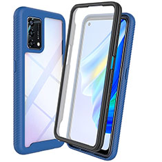 Silikon Schutzhülle Rahmen Tasche Hülle Durchsichtig Transparent 360 Grad Ganzkörper für Oppo A95 4G Blau