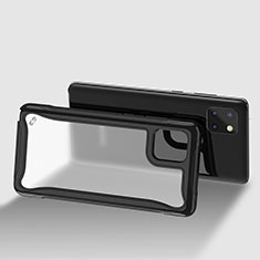 Silikon Schutzhülle Rahmen Tasche Hülle Durchsichtig Transparent 360 Grad Ganzkörper für Samsung Galaxy A81 Schwarz