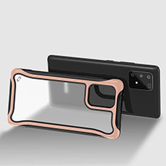 Silikon Schutzhülle Rahmen Tasche Hülle Durchsichtig Transparent 360 Grad Ganzkörper für Samsung Galaxy A91 Rosegold