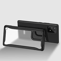 Silikon Schutzhülle Rahmen Tasche Hülle Durchsichtig Transparent 360 Grad Ganzkörper für Samsung Galaxy A91 Schwarz