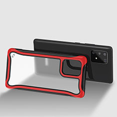 Silikon Schutzhülle Rahmen Tasche Hülle Durchsichtig Transparent 360 Grad Ganzkörper für Samsung Galaxy M80S Rot