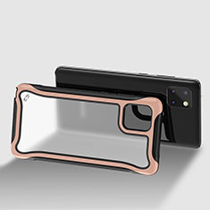 Silikon Schutzhülle Rahmen Tasche Hülle Durchsichtig Transparent 360 Grad Ganzkörper für Samsung Galaxy Note 10 Lite Rosegold