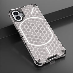 Silikon Schutzhülle Rahmen Tasche Hülle Durchsichtig Transparent 360 Grad Ganzkörper M01 für Nothing Phone 1 Weiß