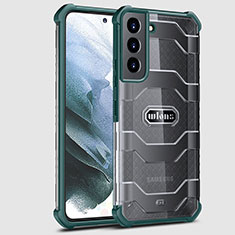 Silikon Schutzhülle Rahmen Tasche Hülle Durchsichtig Transparent 360 Grad Ganzkörper M05 für Samsung Galaxy S22 Plus 5G Grün